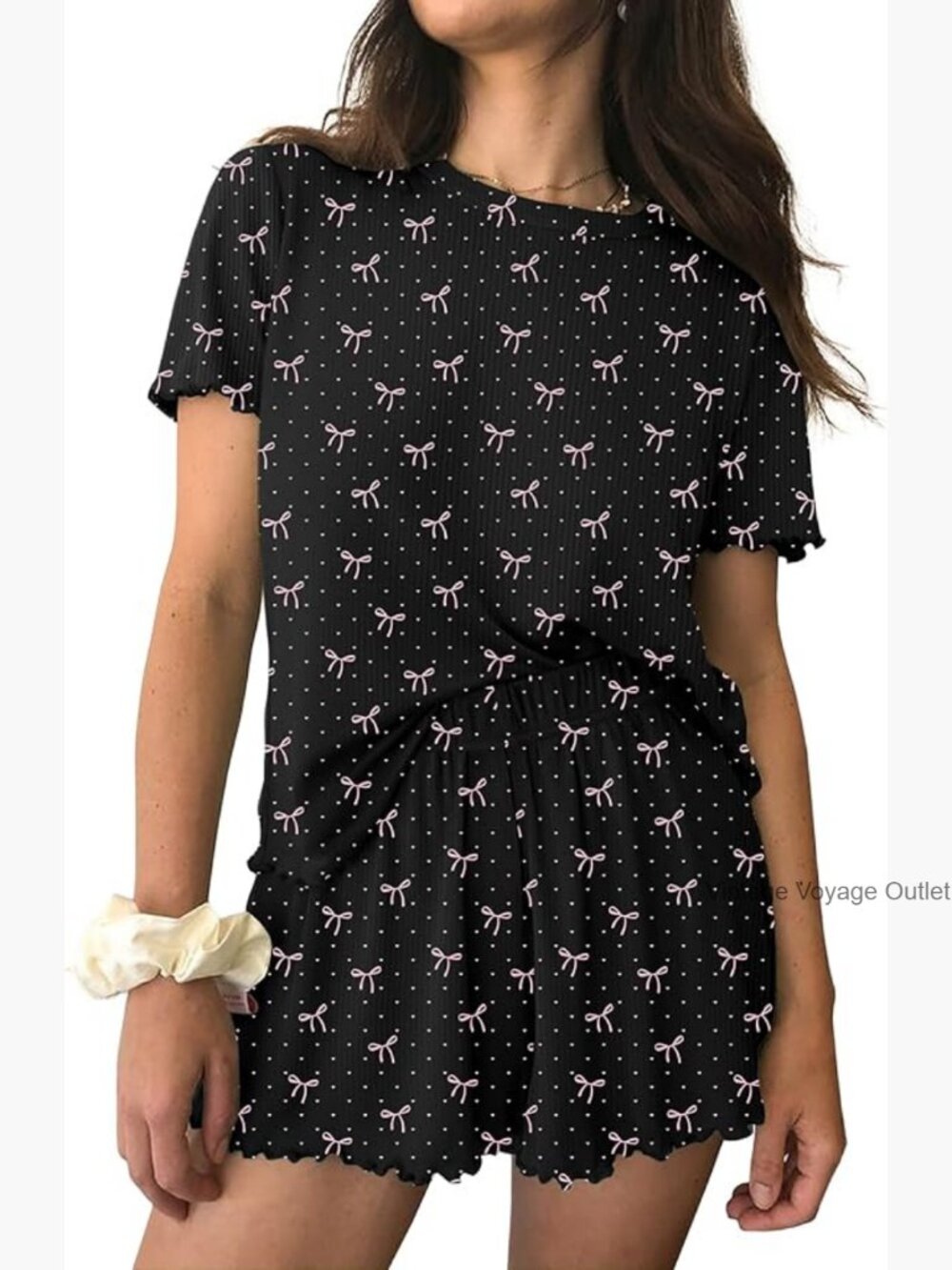Womens 2 Piece Pajama Set Short Sleeve Sleepwear Summer Lounge Sets